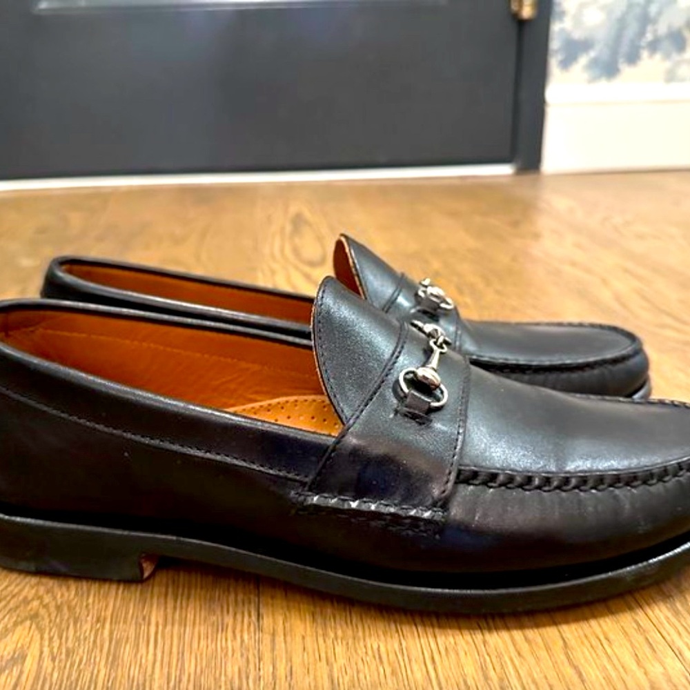 RANCOURT & CO. Black Leather Men's Horsebit Loafer size 10.5